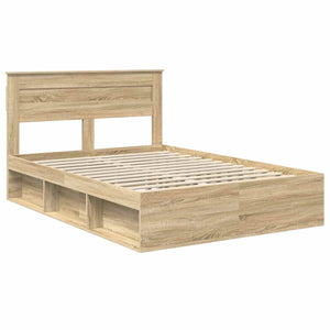 vidaXL Bed Frame Sonoma 160 x 200 cm Solid Pine Wood