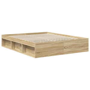 vidaXL Bed Frame Sonoma 160 x 200 cm Solid Pine Wood