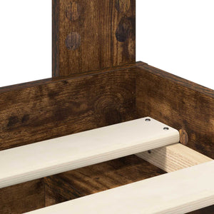 vidaXL Bed Frame Smoked Oak 160 x 200 cm Solid Pine Wood