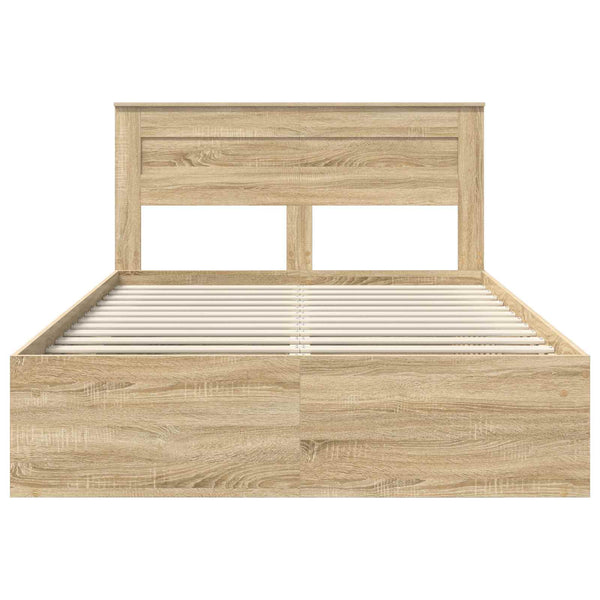 vidaXL Bed Frame Sonoma Oak 150 x 200 cm Solid Pine Wood