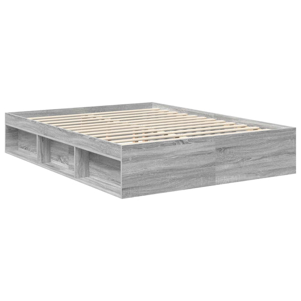 vidaXL Bed Frame Sonoma Grey 150 x 200 cm Solid Pine Wood