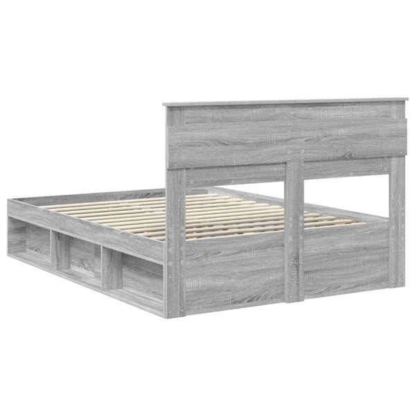 vidaXL Bed Frame Sonoma Grey 150 x 200 cm Solid Pine Wood