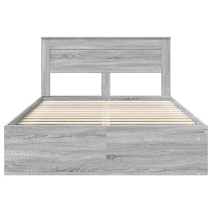 vidaXL Bed Frame Sonoma Grey 150 x 200 cm Solid Pine Wood
