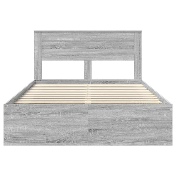 vidaXL Bed Frame Sonoma Grey 150 x 200 cm Solid Pine Wood
