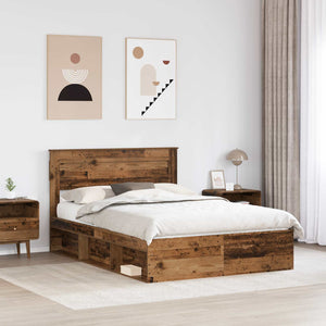 vidaXL Reclaimed Wood Bed Frame 150 x 200 cm Solid Pine Wood
