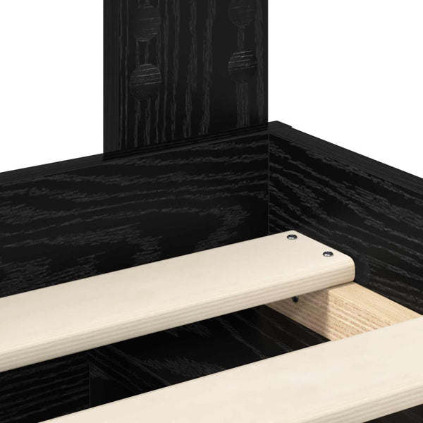 vidaXL Bed Frame Black 140 x 200 cm Solid Pine Wood