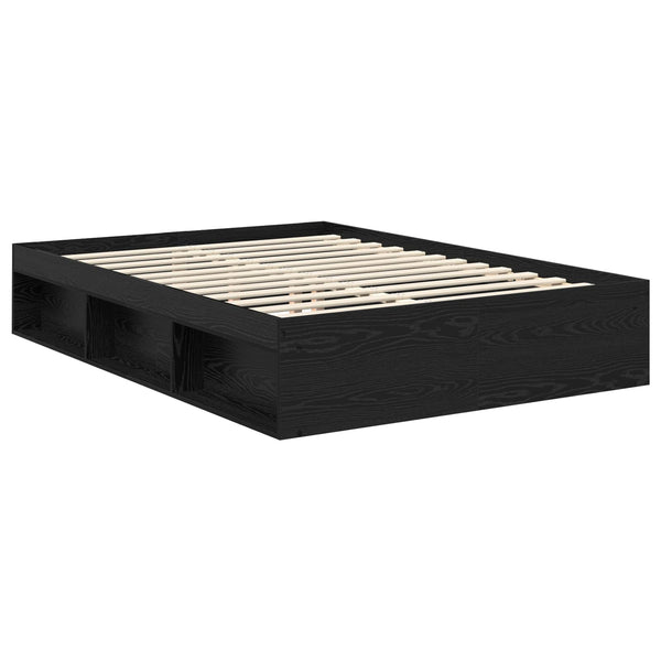 vidaXL Bed Frame Black 140 x 200 cm Solid Pine Wood