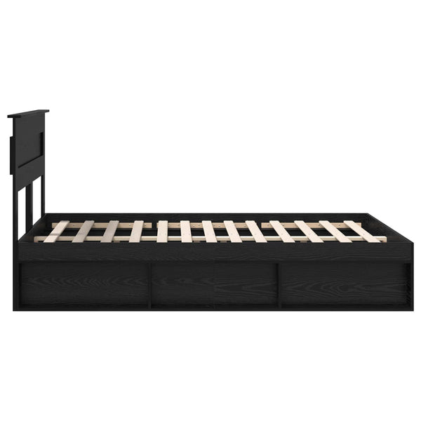 vidaXL Bed Frame Black 140 x 200 cm Solid Pine Wood
