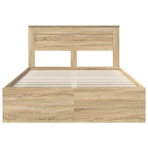 vidaXL Bed Frame Sonoma 140 x 190 cm Solid Pine Wood