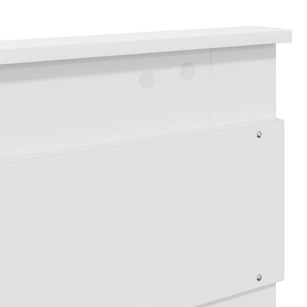 vidaXL Bed Frame with Headboard White 140 x 200 cm Solid Pine Wood