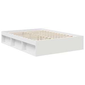 vidaXL Bed Frame with Headboard White 140 x 200 cm Solid Pine Wood
