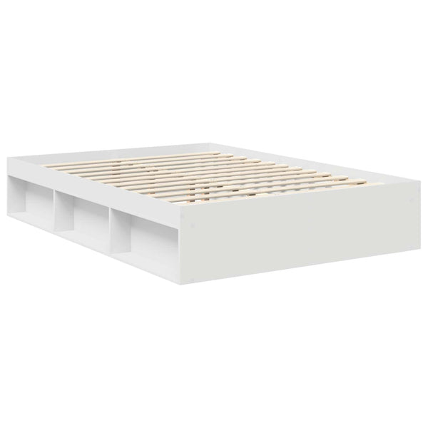 vidaXL Bed Frame with Headboard White 140 x 200 cm Solid Pine Wood
