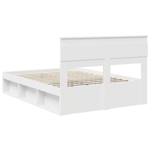 vidaXL Bed Frame with Headboard White 140 x 200 cm Solid Pine Wood