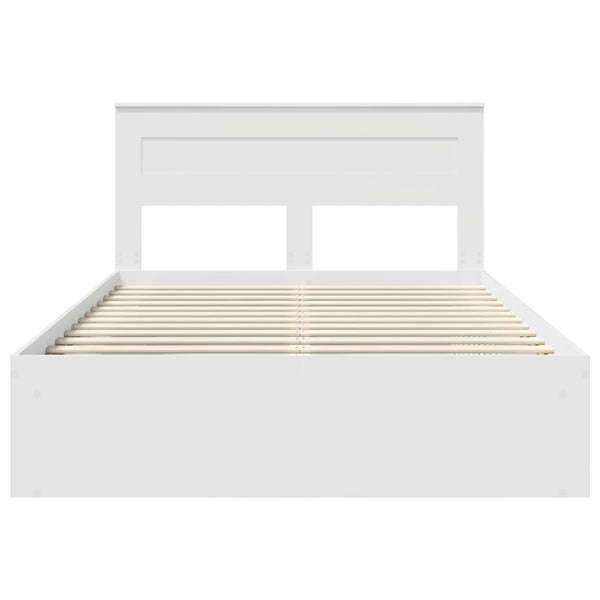 vidaXL Bed Frame with Headboard White 140 x 200 cm Solid Pine Wood