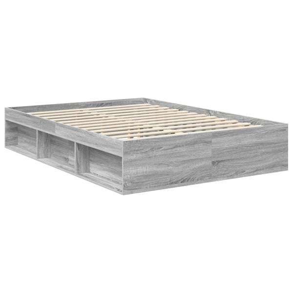 vidaXL Bed Frame Sonoma Grey 140 x 200 cm Solid Pine Wood