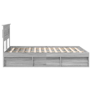 vidaXL Bed Frame Sonoma Grey 140 x 200 cm Solid Pine Wood