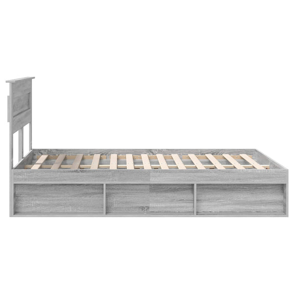 vidaXL Bed Frame Sonoma Grey 140 x 200 cm Solid Pine Wood