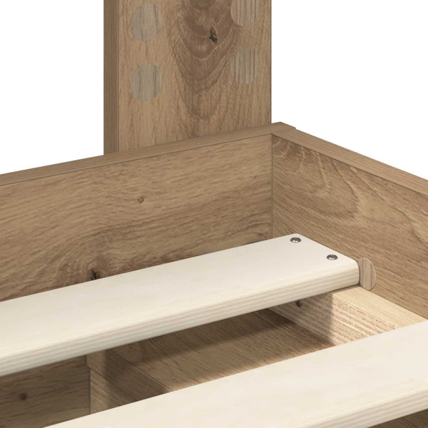 vidaXL Bed Frame with Headboard Craft Oak 140 x 200 cm