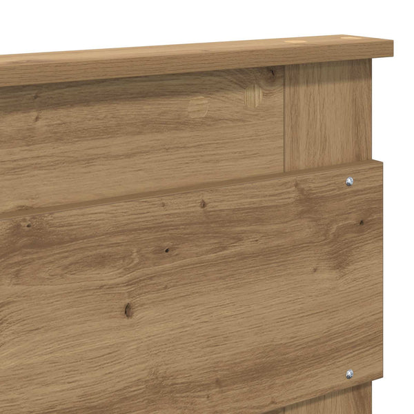 vidaXL Bed Frame with Headboard Craft Oak 140 x 200 cm