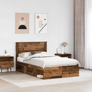 vidaXL Reclaimed Wood Bed Frame 135 x 190 cm Solid Pine