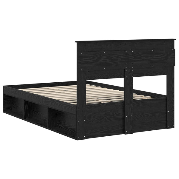 vidaXL Bed Frame Black 120 x 190 cm Solid Pine Wood