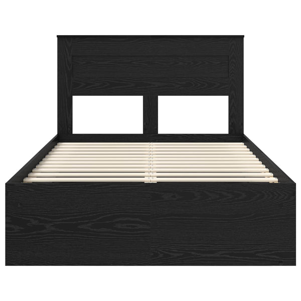 vidaXL Bed Frame Black 120 x 190 cm Solid Pine Wood