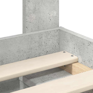 vidaXL Bed Frame with Headboard Concrete 120 x 190 cm Solid Pine Wood