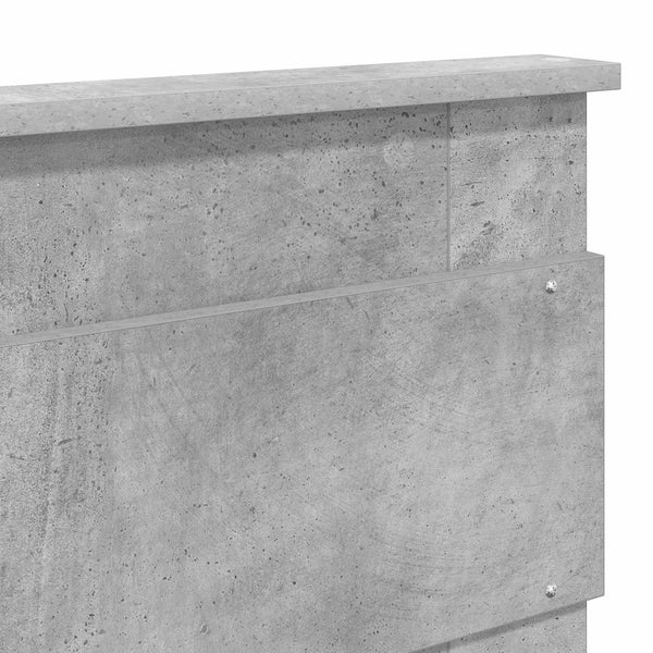 vidaXL Bed Frame with Headboard Concrete 120 x 190 cm Solid Pine Wood