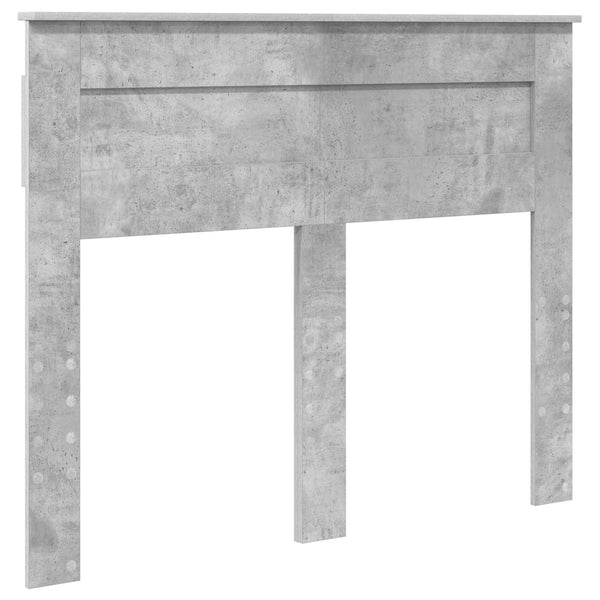 vidaXL Bed Frame with Headboard Concrete 120 x 190 cm Solid Pine Wood
