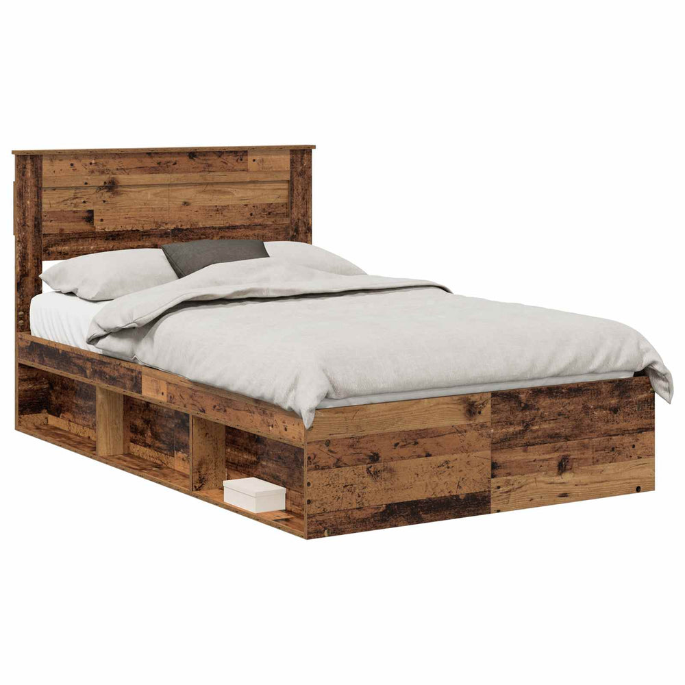 vidaXL Reclaimed Wood Bed Frame 120 x 190 cm Solid Pine Wood