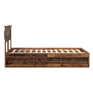 vidaXL Reclaimed Wood Bed Frame 120 x 190 cm Solid Pine Wood