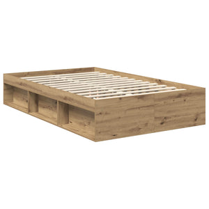 vidaXL Bed Frame with Headboard Craftsman Oak 120 x 190 cm
