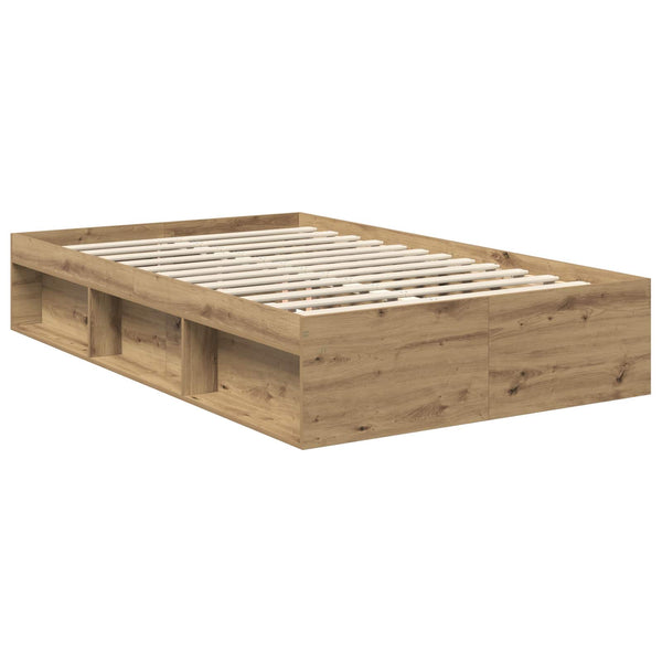 vidaXL Bed Frame with Headboard Craftsman Oak 120 x 190 cm