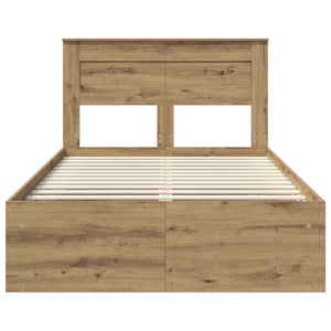 vidaXL Bed Frame with Headboard Craftsman Oak 120 x 190 cm