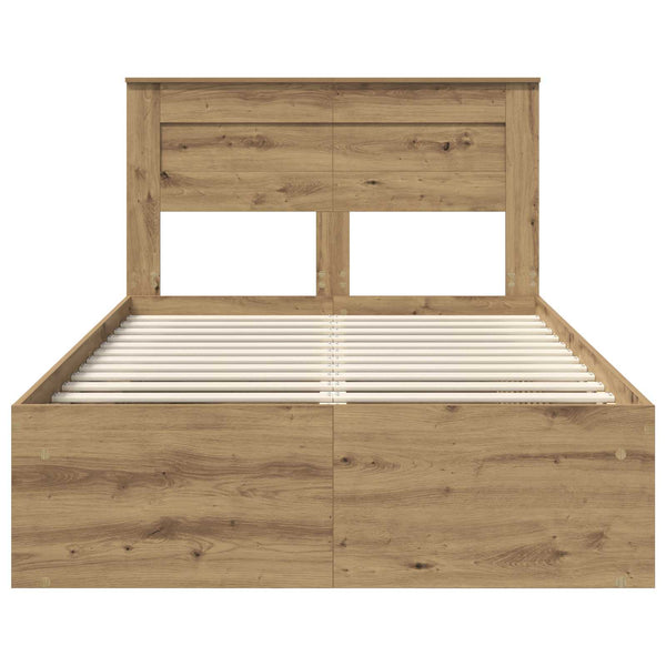 vidaXL Bed Frame with Headboard Craftsman Oak 120 x 190 cm