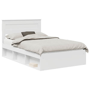 vidaXL Bed Frame with Headboard White 120 x 200 cm Solid Pine Wood