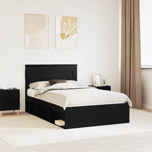 vidaXL Bed Frame Black 120 x 200 cm Solid Pine Wood