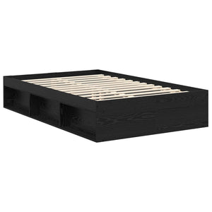 vidaXL Bed Frame Black 120 x 200 cm Solid Pine Wood