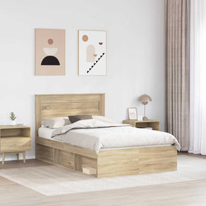 vidaXL Bed Frame Sonoma 120 x 200 cm Solid Pine Wood
