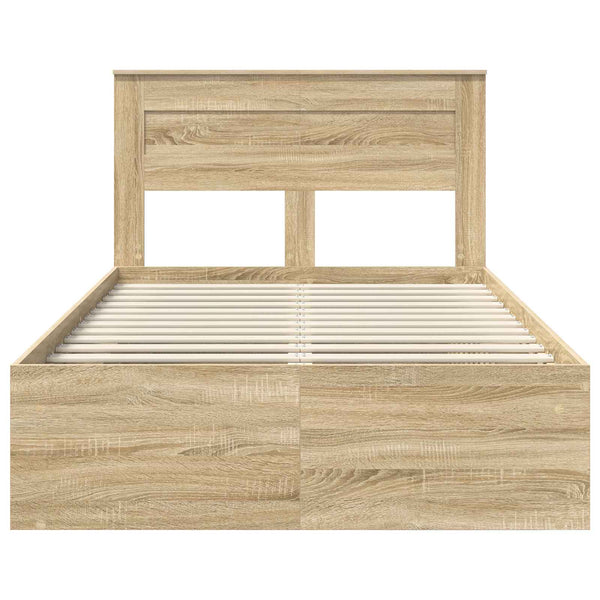 vidaXL Bed Frame Sonoma 120 x 200 cm Solid Pine Wood