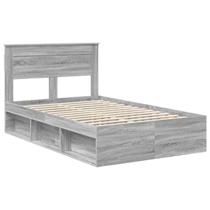 vidaXL Bed Frame Grey Sonoma 120 x 200 cm Solid Pine Wood