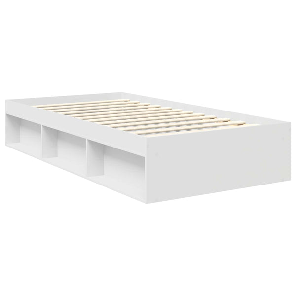 vidaXL Bed Frame with Headboard White 100 x 200 cm Solid Pine Wood