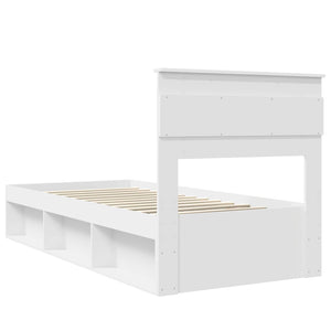 vidaXL Bed Frame with Headboard White 100 x 200 cm Solid Pine Wood