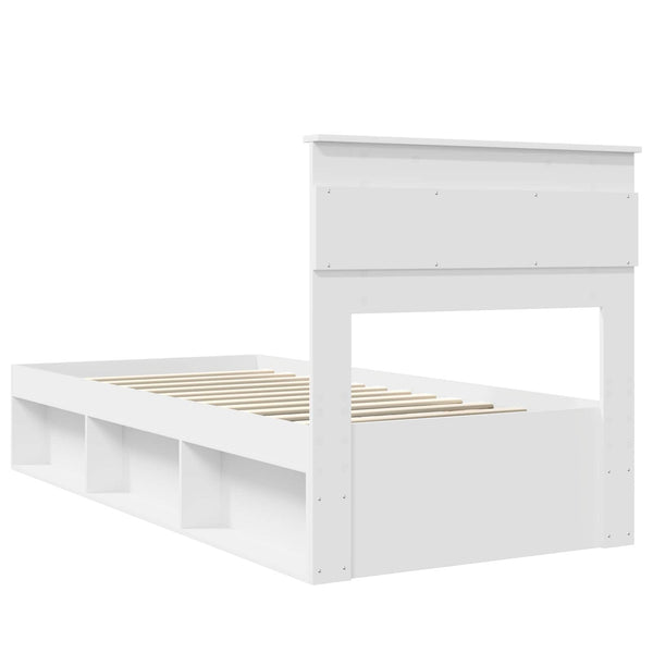 vidaXL Bed Frame with Headboard White 100 x 200 cm Solid Pine Wood