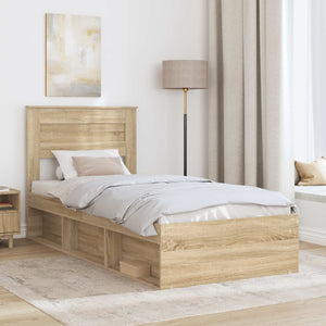 vidaXL Bed Frame Sonoma 100 x 200 cm Solid Pine Wood