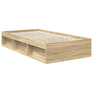 vidaXL Bed Frame Sonoma 100 x 200 cm Solid Pine Wood