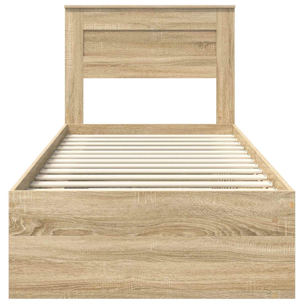 vidaXL Bed Frame Sonoma 100 x 200 cm Solid Pine Wood