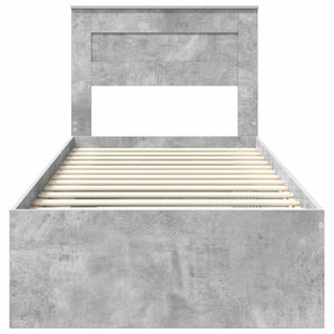 vidaXL Bed Frame Concrete Grey 100 x 200 cm Solid Pine Wood