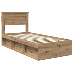 vidaXL Bed Frame with Headboard Solid Oak 100 x 200 cm