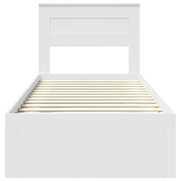 vidaXL Bed Frame with Headboard White 90 x 190 cm Solid Pine Wood
